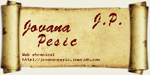 Jovana Pešić vizit kartica